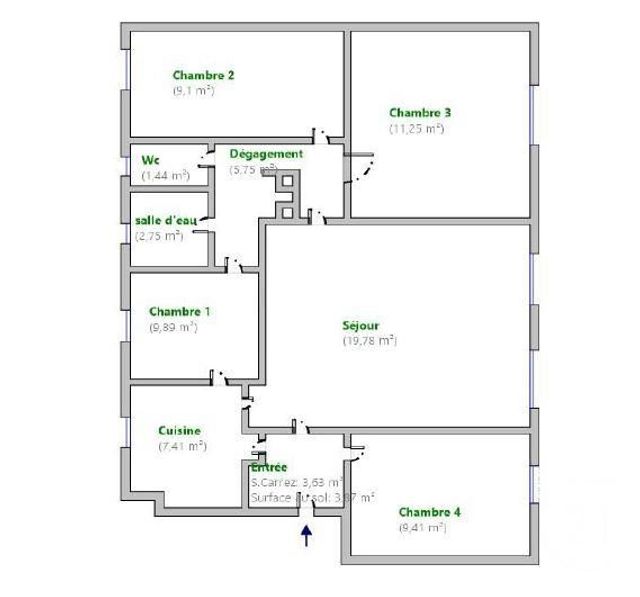 Appartement T5 à vendre - 5 pièces - 80.41 m2 - LYON - 69004 - RHONE-ALPES - Century 21 Perspective Immobilier