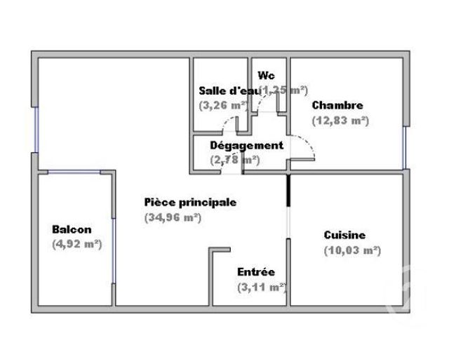 Appartement T3 à vendre - 3 pièces - 68.22 m2 - LYON - 69004 - RHONE-ALPES - Century 21 Perspective Immobilier